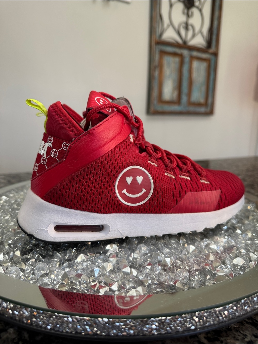 Zumba Fitness air funk mid top Red Heart-Eyes Smiley Athletic Shoes